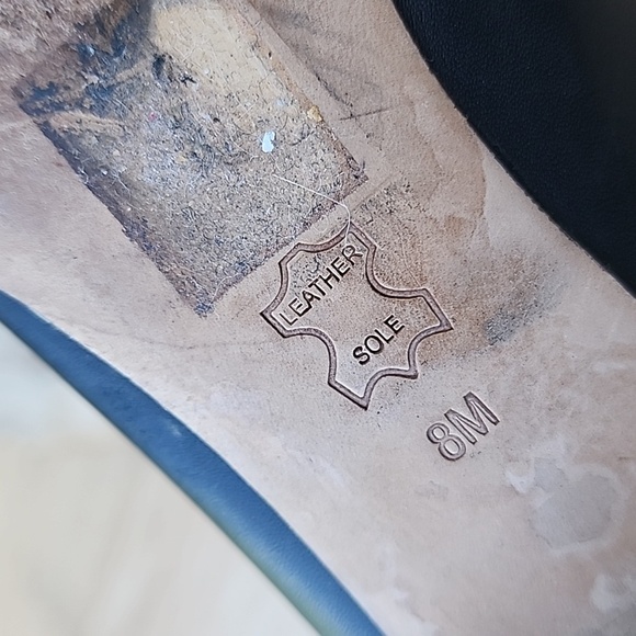 TORY BURCH Black Minnie Embellished Ballerina Low Block Heels #33634 Size 8 - Picture 10 of 12